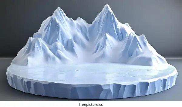 Ice Mountain Display Platform Illustration