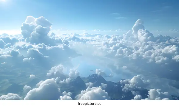 Mountain range above the clouds