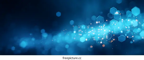 Abstract Blue Technology Background with Hexagons