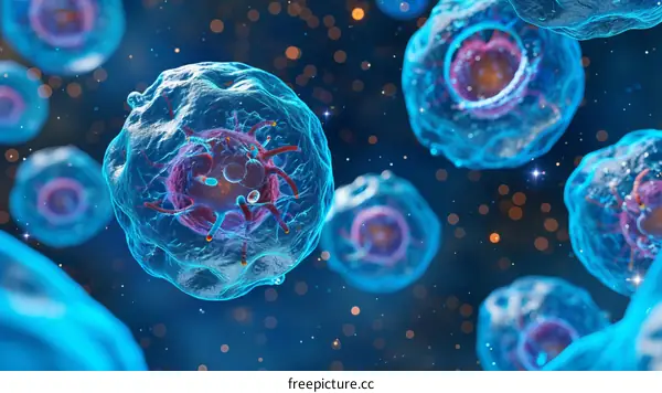 3D illustration of a human cell