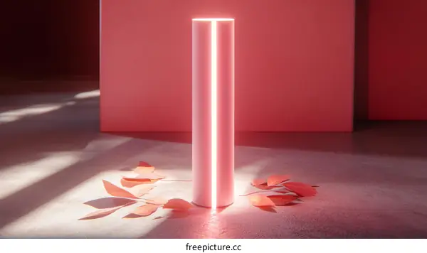 Abstract Pink Minimalist Geometric Scene