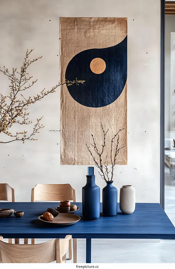 Modern Dining Room Decor with Abstract Art