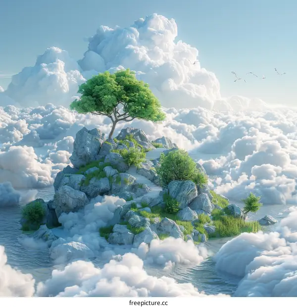 A Cloud-Kissed Island Paradise