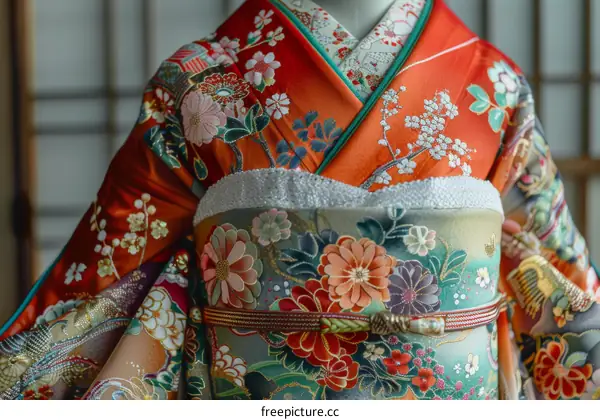 A kimono with a floral pattern