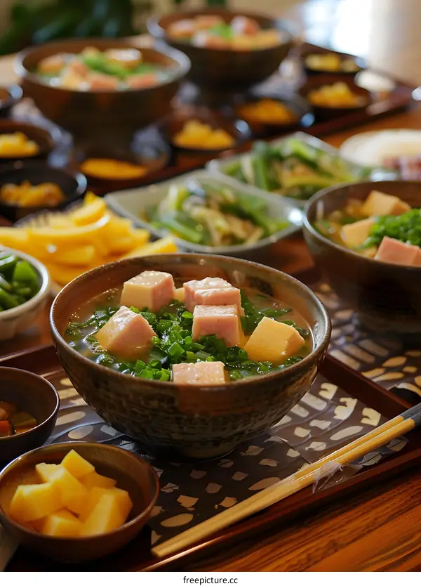 A delicious Japanese meal with many dishes
