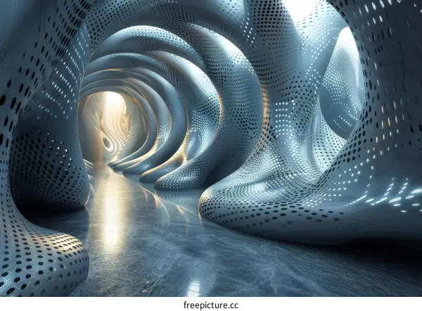 Parametric Exoskeleton Tunnel: Futuristic Architecture