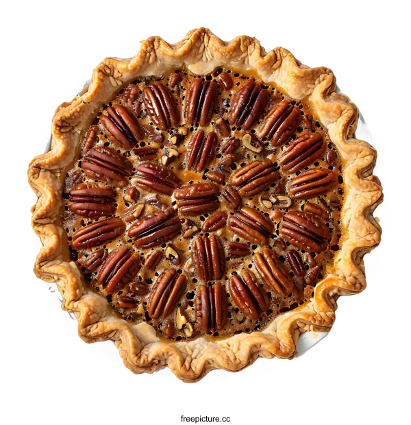 [Transparent Background PNG]Freshly Baked Pecan Pie