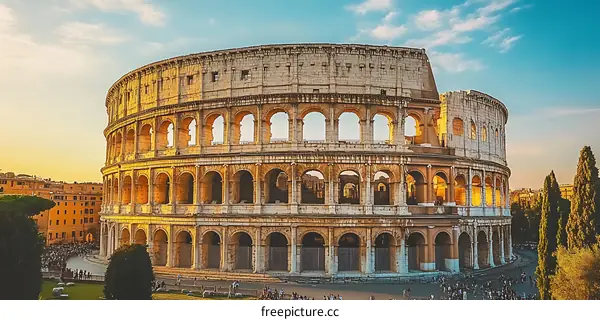 Colosseum in Rome, Italy during Sunset