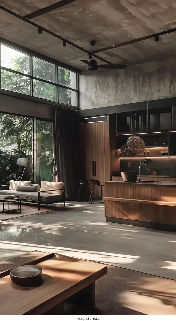 Modern Minimalist Interior Design with Wood Accents and Natural Light