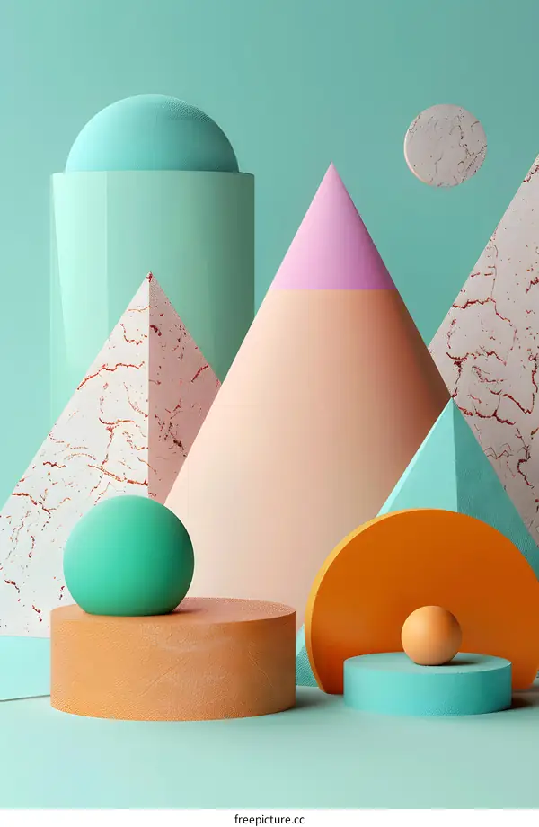 Abstract Geometric Shapes 3D Illustration