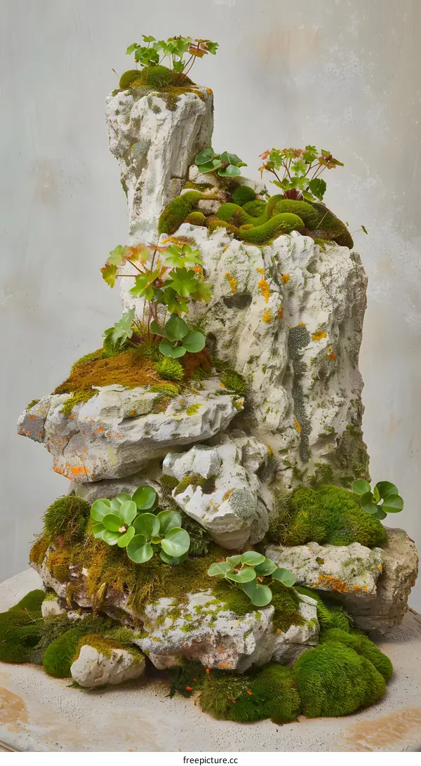 Stone and Moss Miniature Garden