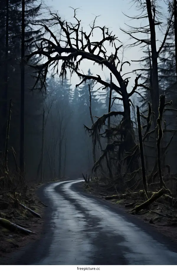The road through the dark forest