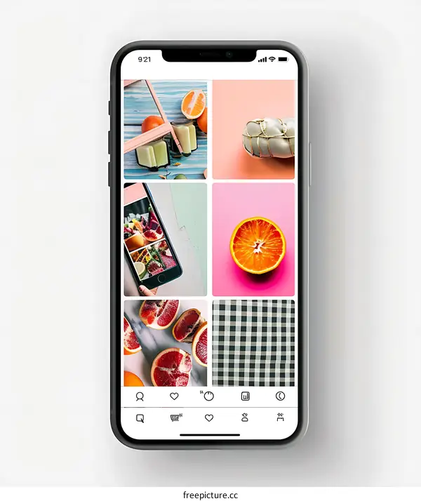 Orange Slices on a Mobile Phone Screen