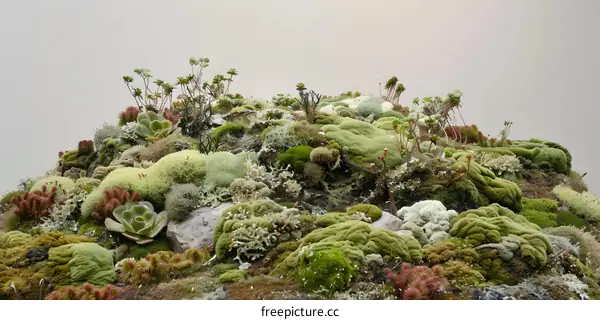 Green Moss and Succulents Miniature Garden