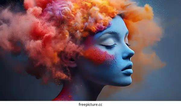 Colorful Artistic Portrait of a Woman