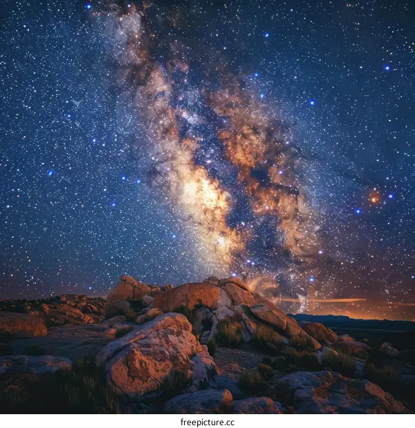 Milky Way Galaxy over Majestic Mountains