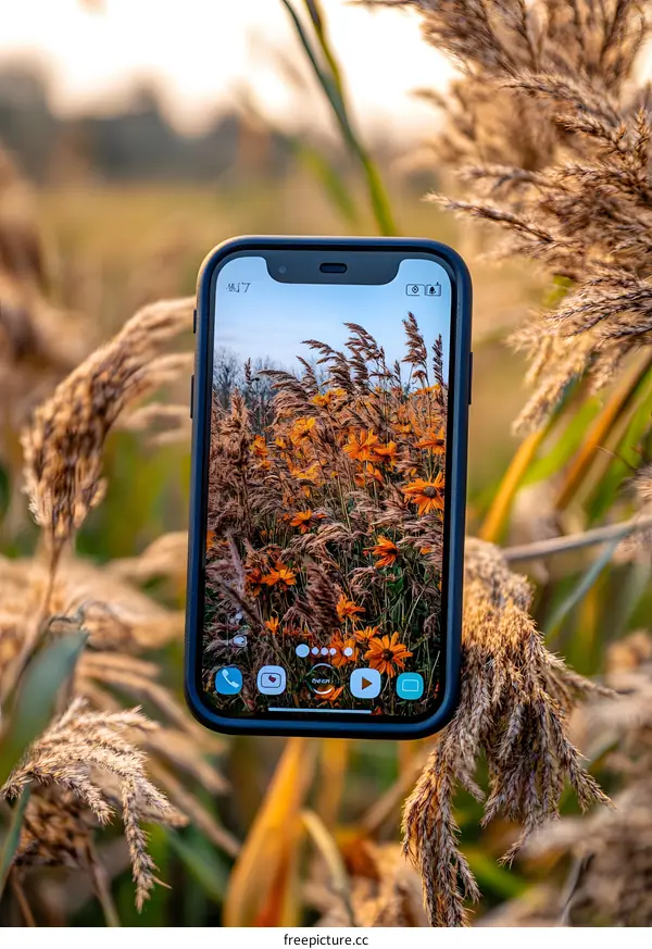 Smartphone Display With Flowers