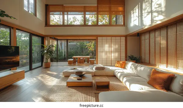 Modern Japanese Style Living Room Interior Design