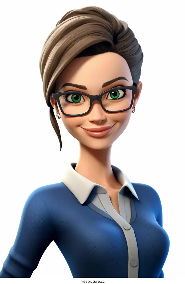 Confident Businesswoman 3D Illustration