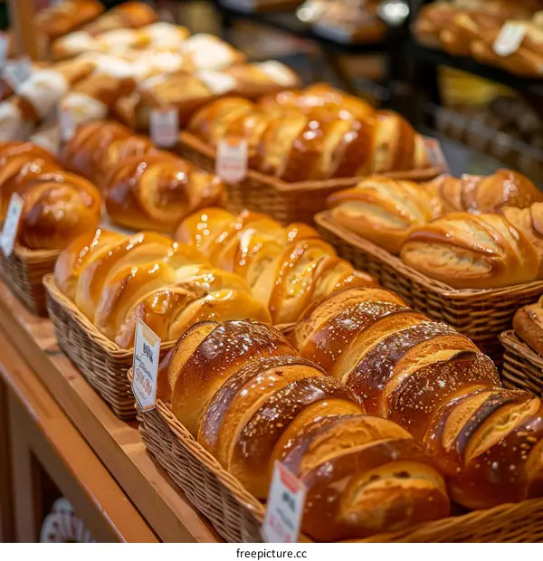 A Variety of Freshly Baked Breads on Display