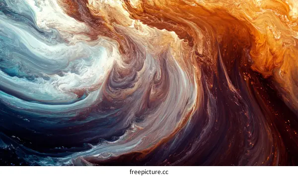 Abstract Flowing Paint Abstract Painting