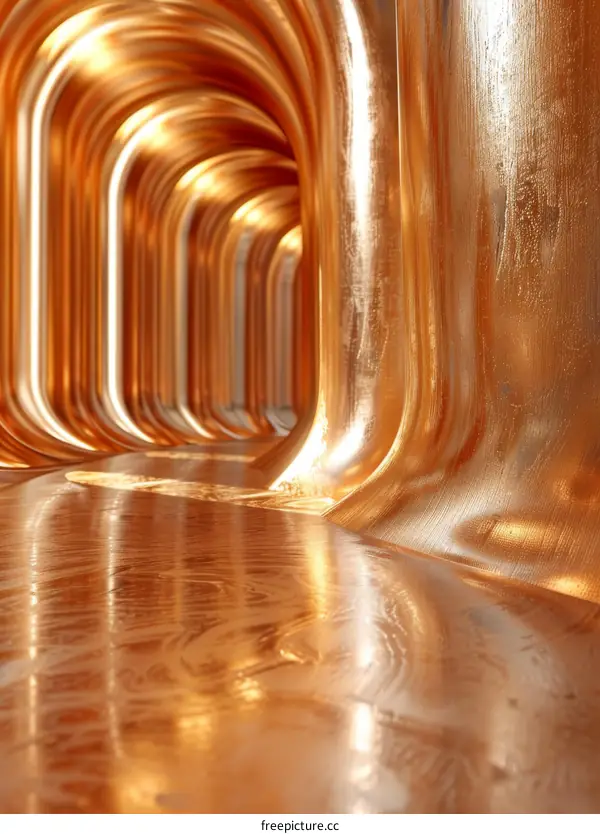 Copper Tubes Abstract Architectural Design