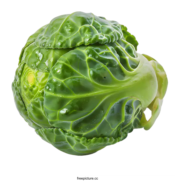 [Transparent Background PNG]Fresh Green Brussel Sprout Isolated on White Background