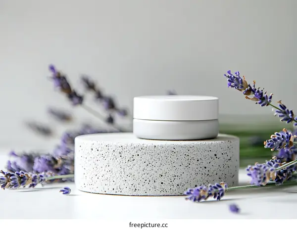 Elegant Lavender Spa Cosmetic Jar Display