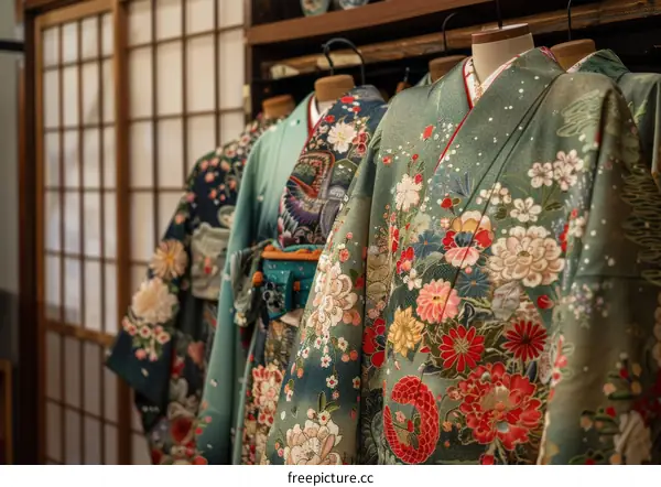 Kimono with floral pattern