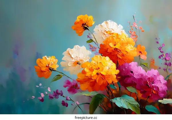 Colorful Flower Painting Art