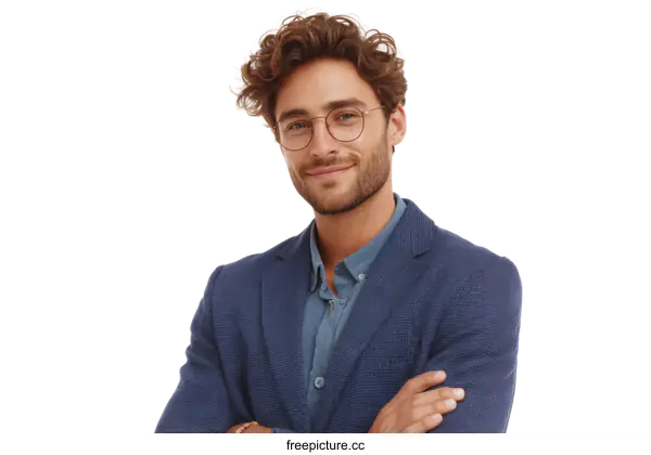 [Transparent Background PNG]Confident Business Man Portrait
