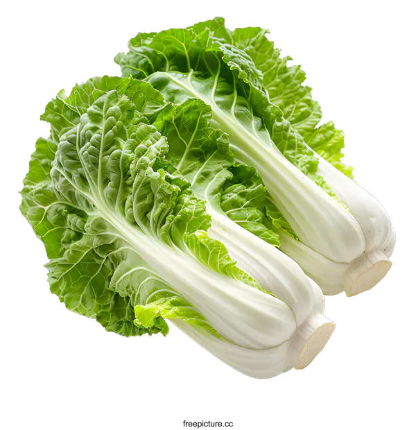 [Transparent Background PNG]Two napa cabbages isolated on white background