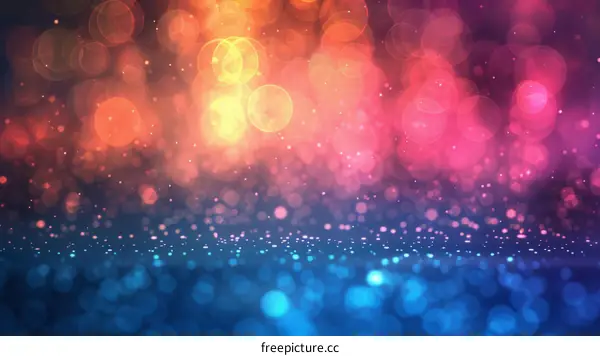 Colorful bokeh background with blue and orange lights