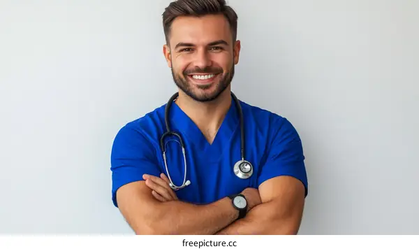 Smiling Caucasian Doctor Portrait