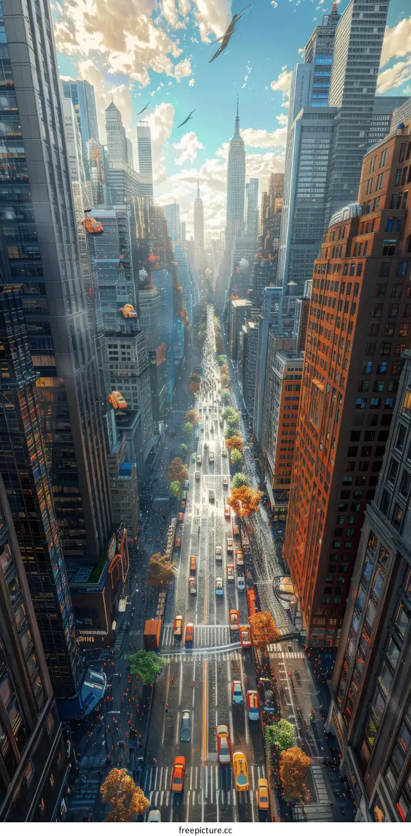 Futuristic Cityscape Aerial View