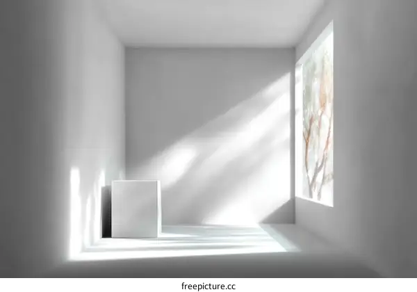 Empty White Room with Natural Light and a Window