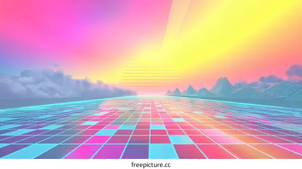 Retro Futuristic Digital Pathway