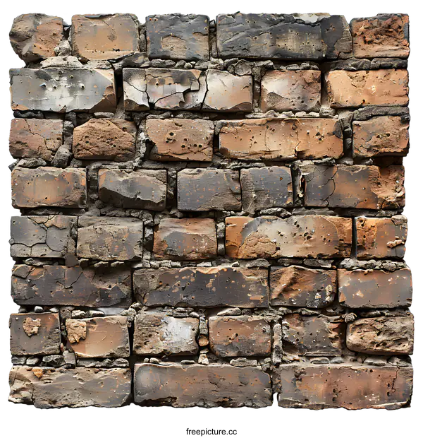 [Transparent Background PNG]weathered red brick wall texture background