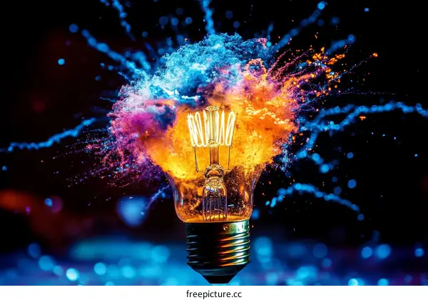Exploding Lightbulb Creative Art Photography