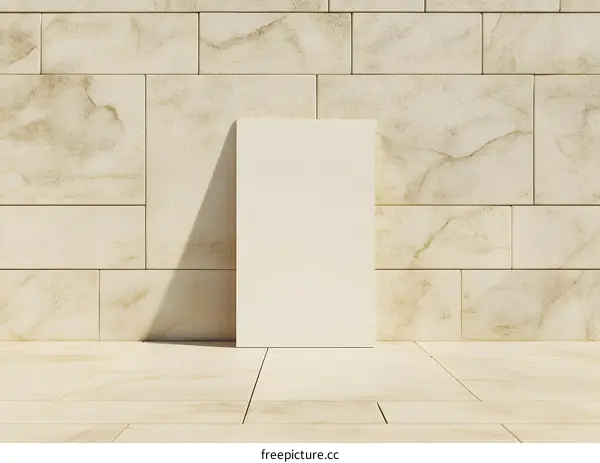 Blank Canvas Mockup Against Stone Wall