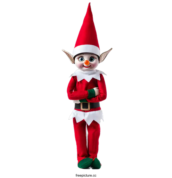 [Transparent Background PNG]Christmas Elf Doll Isolated On White Background