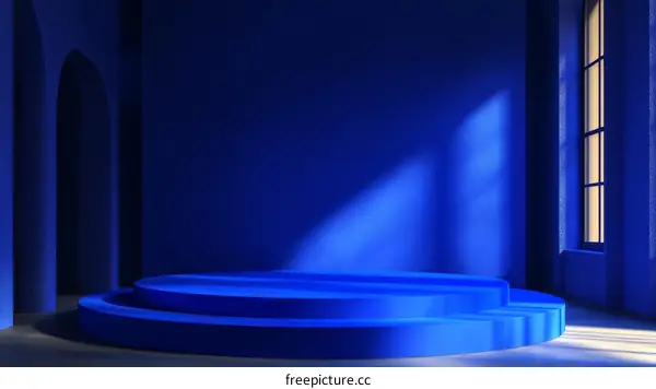 Modern Blue Product Display Stage