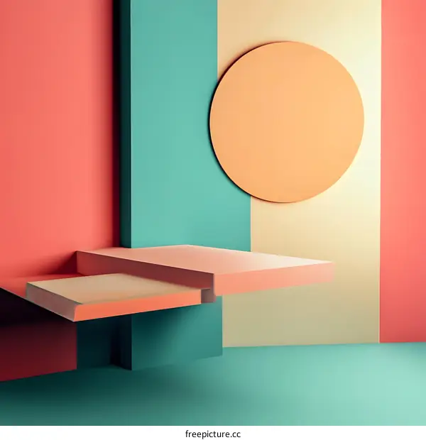 Abstract Geometric Shapes in Pastel Colors