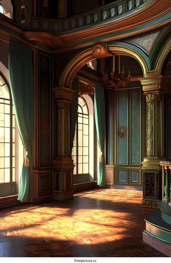 Classic Green and Gold Room Interior Design