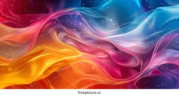 Abstract Colorful Flowing Fabric Design