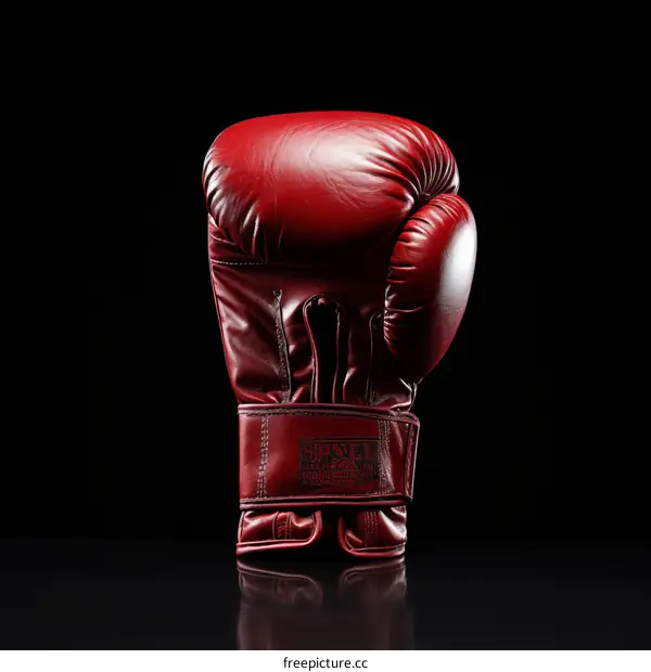 Red Boxing Glove on Black Background