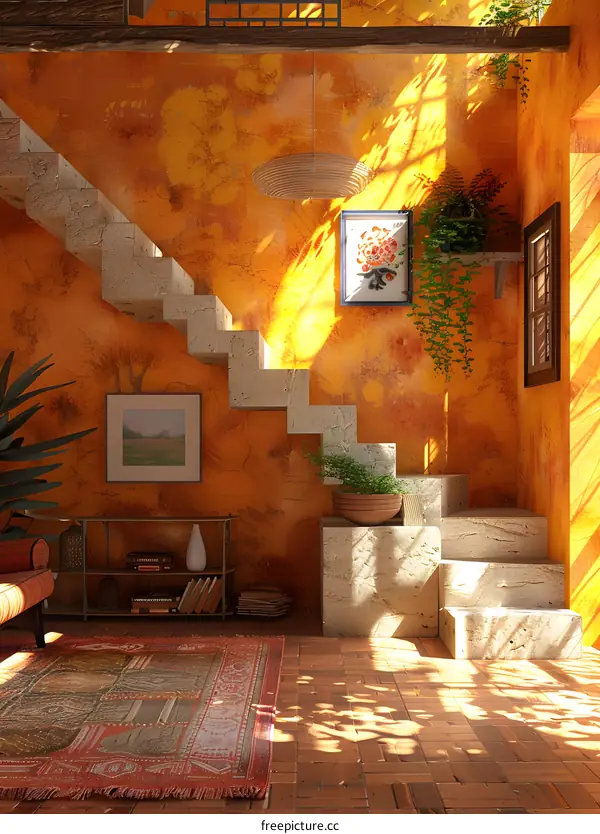 Stairway to the sunlit room