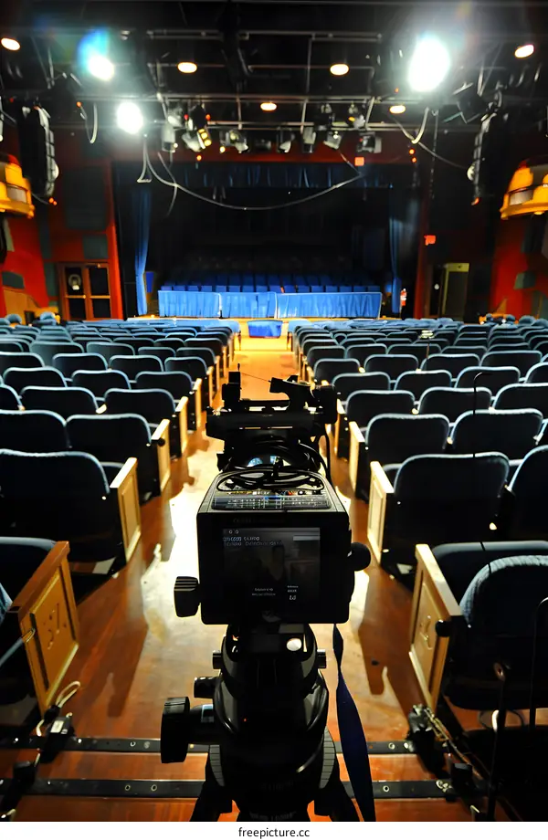 Camera Setup in Empty Theater Auditorium