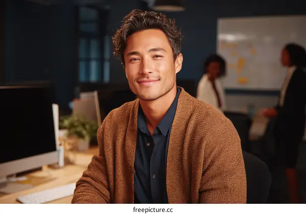 Asian Business Professional in Modern Office