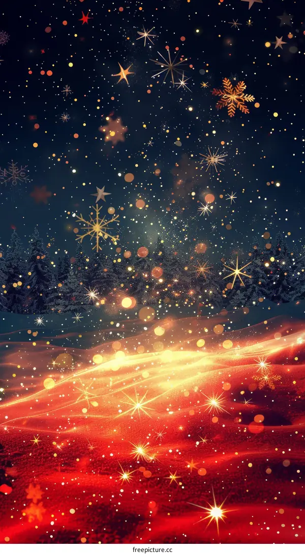 Snowy and silent winter night